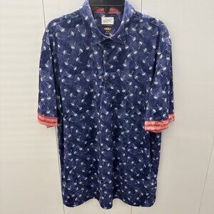 Greg Norman Mens Golf Polo Shirt Play Dry Size Medium Graphic Red White Blue USA